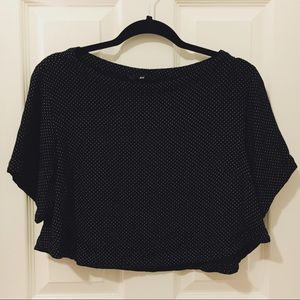 H&M Black Polka Dot Chiffon Top